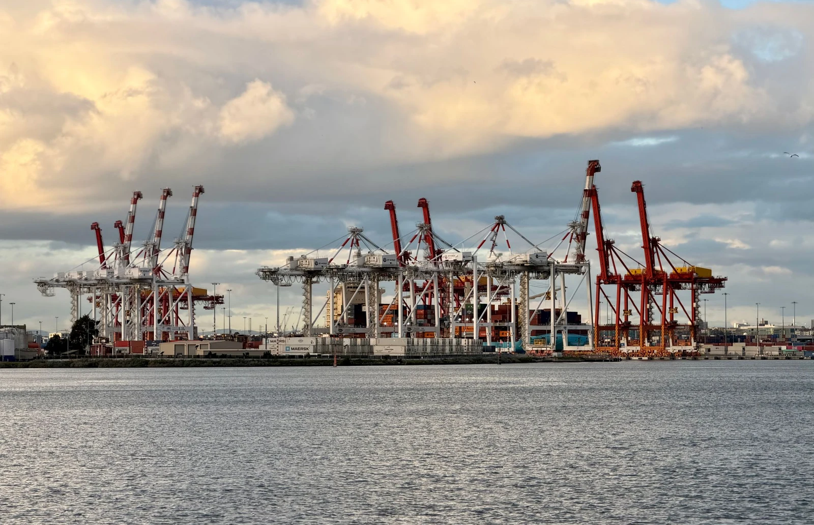 Port infrastructure and cargo cranes in Melbourne, Australia